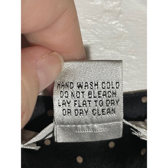 Black White Polka Dot Silk Dress Sleeveless Knee Length Tie Waist Saks Size 6 - Picture 6 of 12